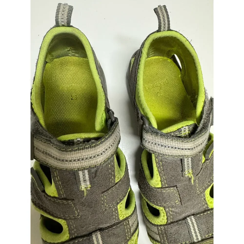 Pediped Unisex Kids Shoes Sz 11 11.5 28 Flex Sahara Gray Lime Water‎ Safe Boys